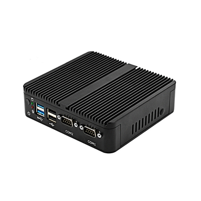 Celeron J4125 ফ্যানলেস মিনি পিসি 2 DB-9 RS232 COM 2 RJ45 LAN মিনি ডেস্কটপ কম্পিউটার