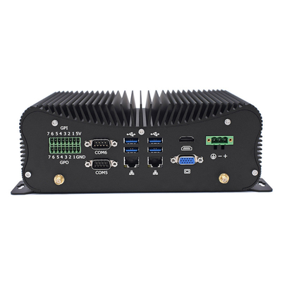 PCIE ফ্যানলেস ইন্ডাস্ট্রিয়াল মিনি পিসি ইন্টেল I5 I7 GPIO LPT 6 COM 2 Lans 8 USB বক্স